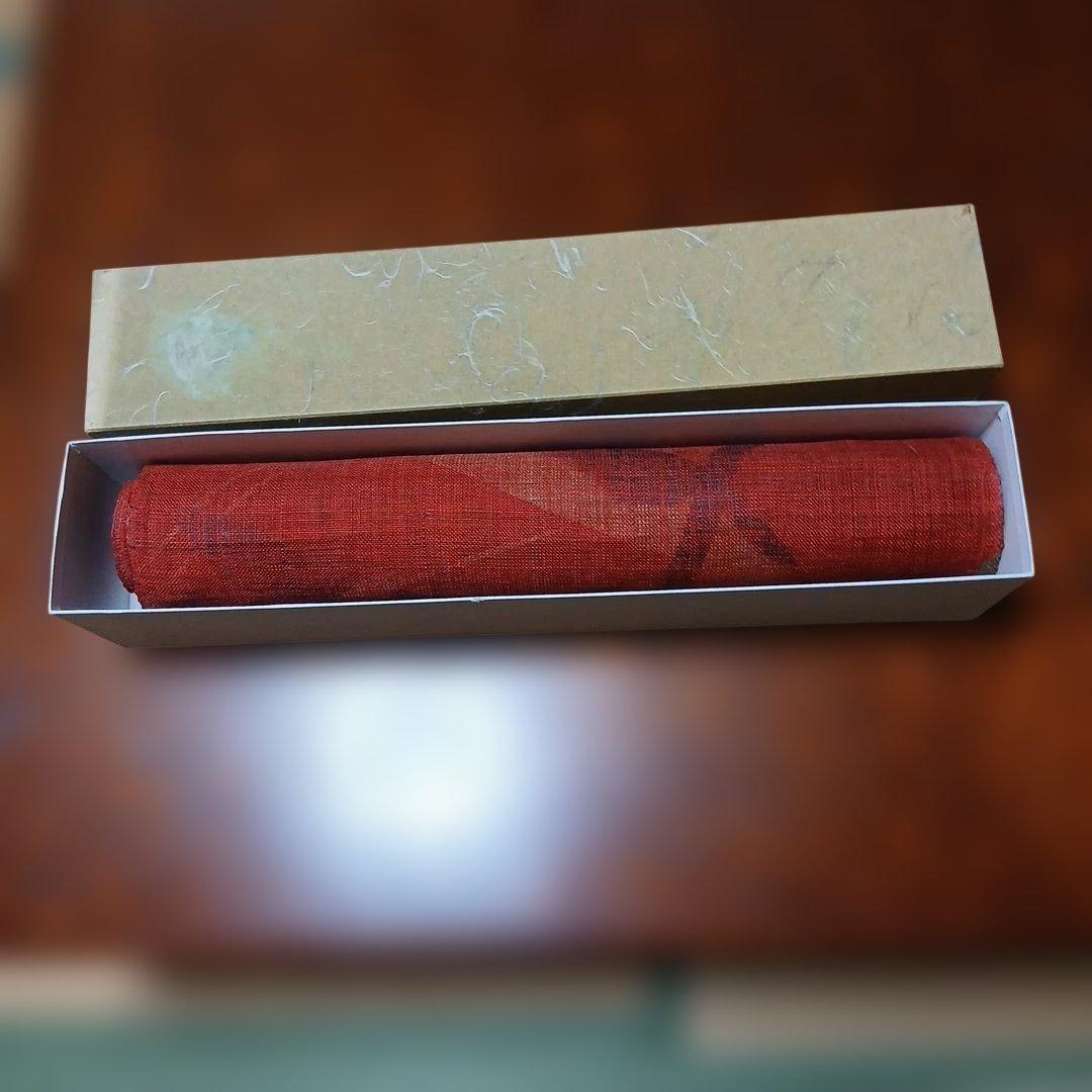 プロフ必読　万葉舎麻のれん 漆染めのれん 鶴 朱赤 サイズ:88×150cm