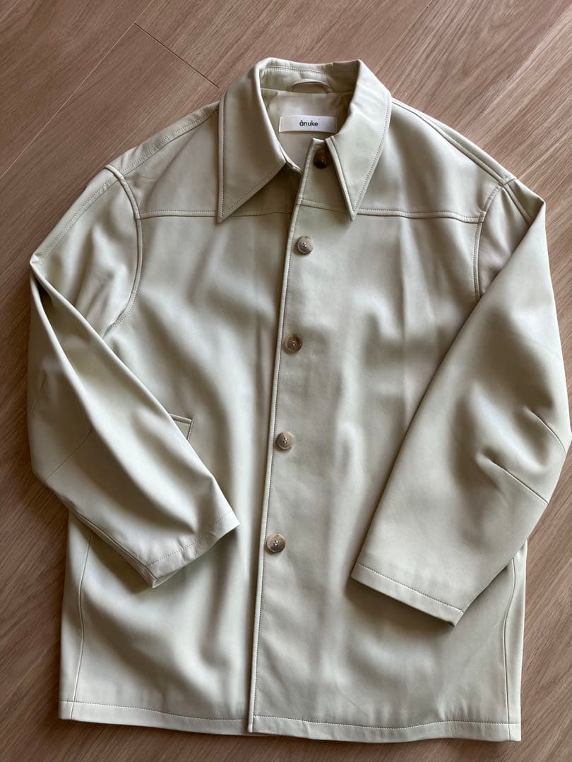 【ノベルティ付】anuke アンヌーク エコレザーオーバージャケット36クリーム