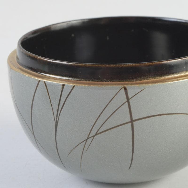 茶道具　越前蒔絵師　宮田宗景作　月見兎蒔絵　丸棗　共箱　V　9905