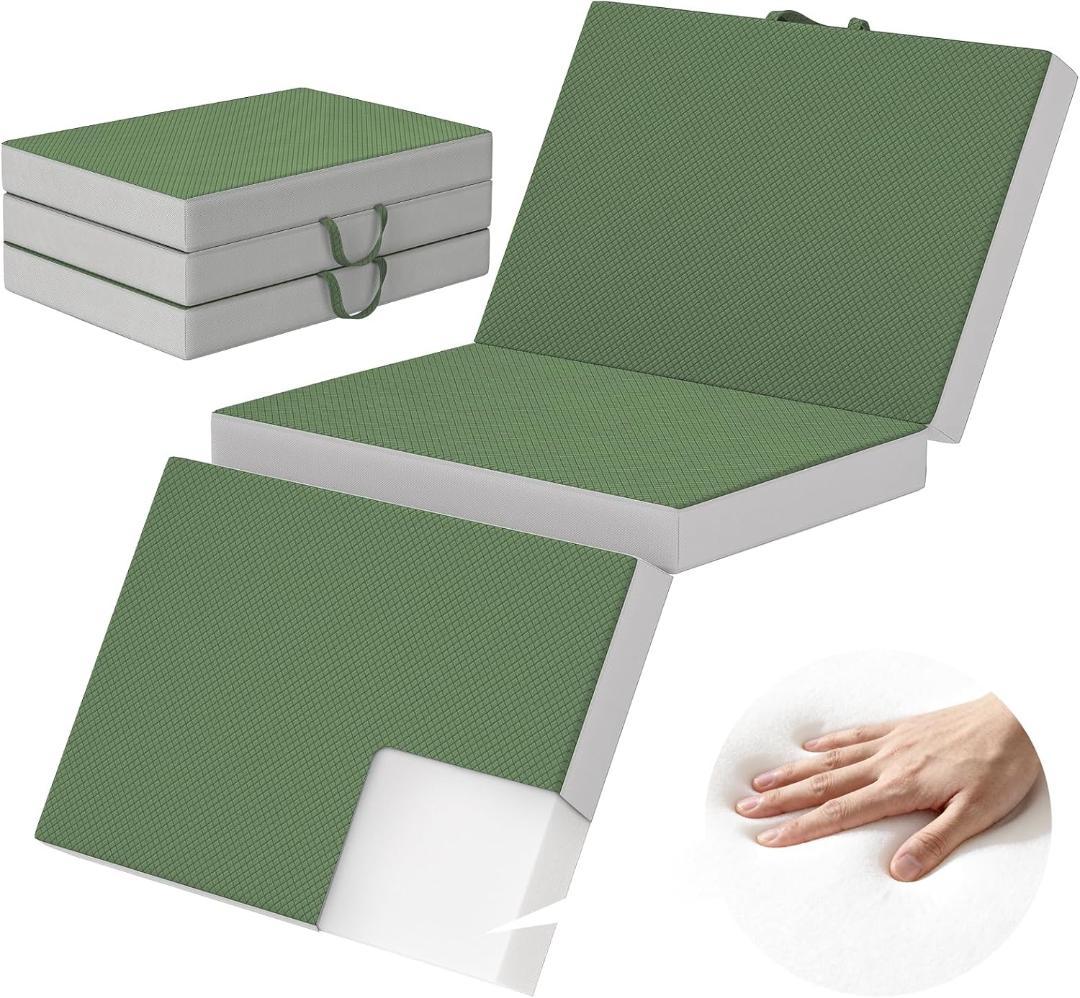 シングルマットレス 高反発 折りたたみ 体圧分散腰痛対策 腰痛 車中泊 グリーン