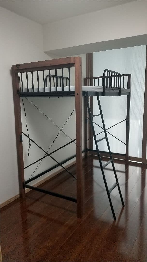 【3/10迄！調布市 引取限定】エディス ロフトベッド シングル ハイタイプ 黒