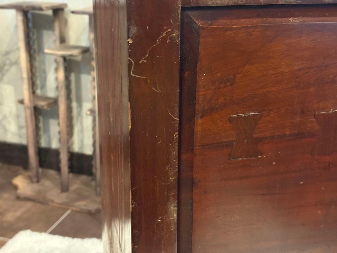 アジアン　コンソール　バンブー　電話台　ファックス台　アンティーク　IZ