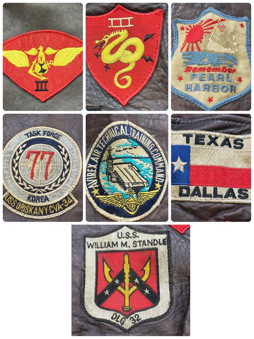 AVIREX トップガン G-1 フライトジャケット ワッペン 本革 L相当 茶