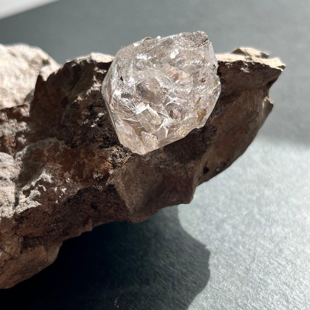 天然石　原石　ハーキマーダイヤモンド　母岩付き　339g パワーストーン