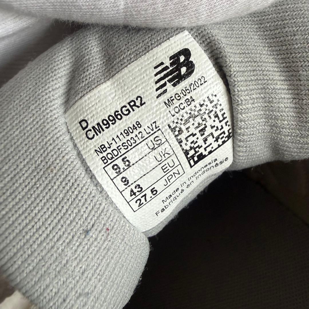 美品☆new balance　996 CM996GR2 27.5センチ　グレー