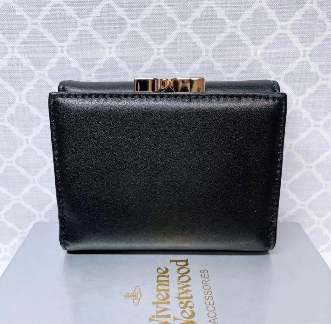【ショッパー付】新品 ヴィヴィアン・ウエストウッド 三折財布 ブラック