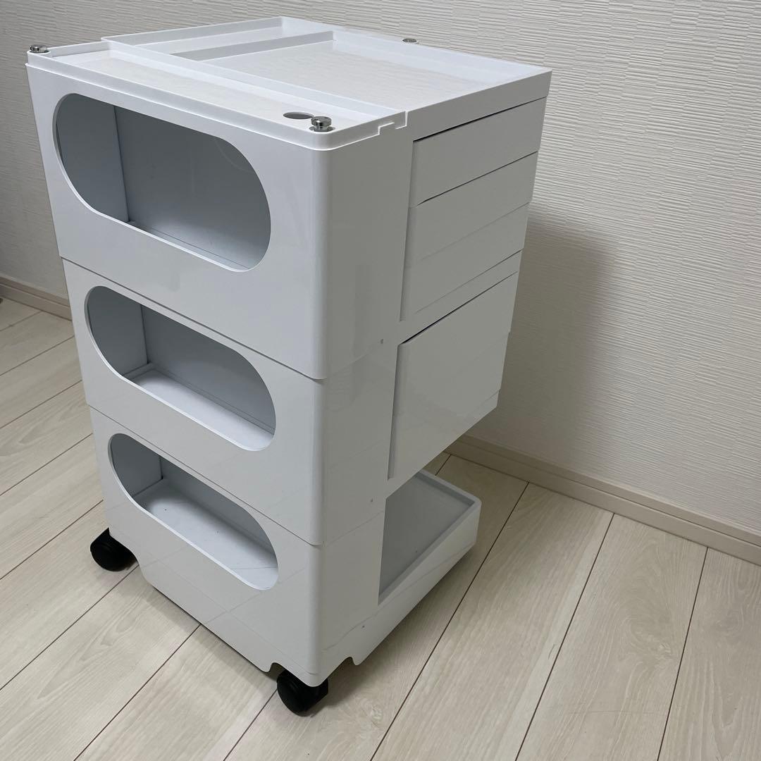 【美品】BOBY WAGON ボビーワゴン 3段5トレイ WHITE