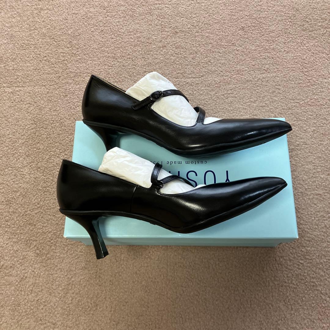 【新品】YOSHITO ヨシト 黒 パンプス 24.5cm 本革クロスストラップ