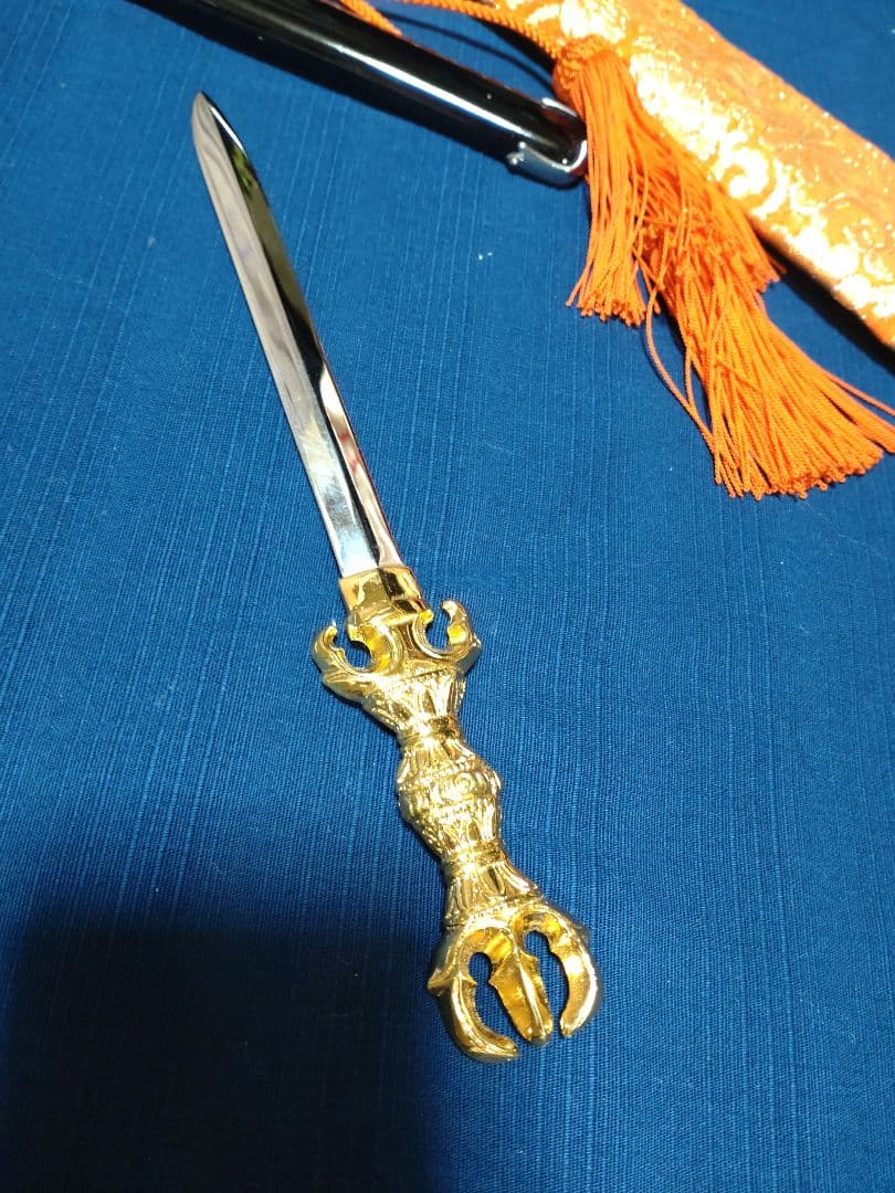 1*d様 希少/密教法具 法剣 不動明王羯磨（三鈷剣）京都製 国産品