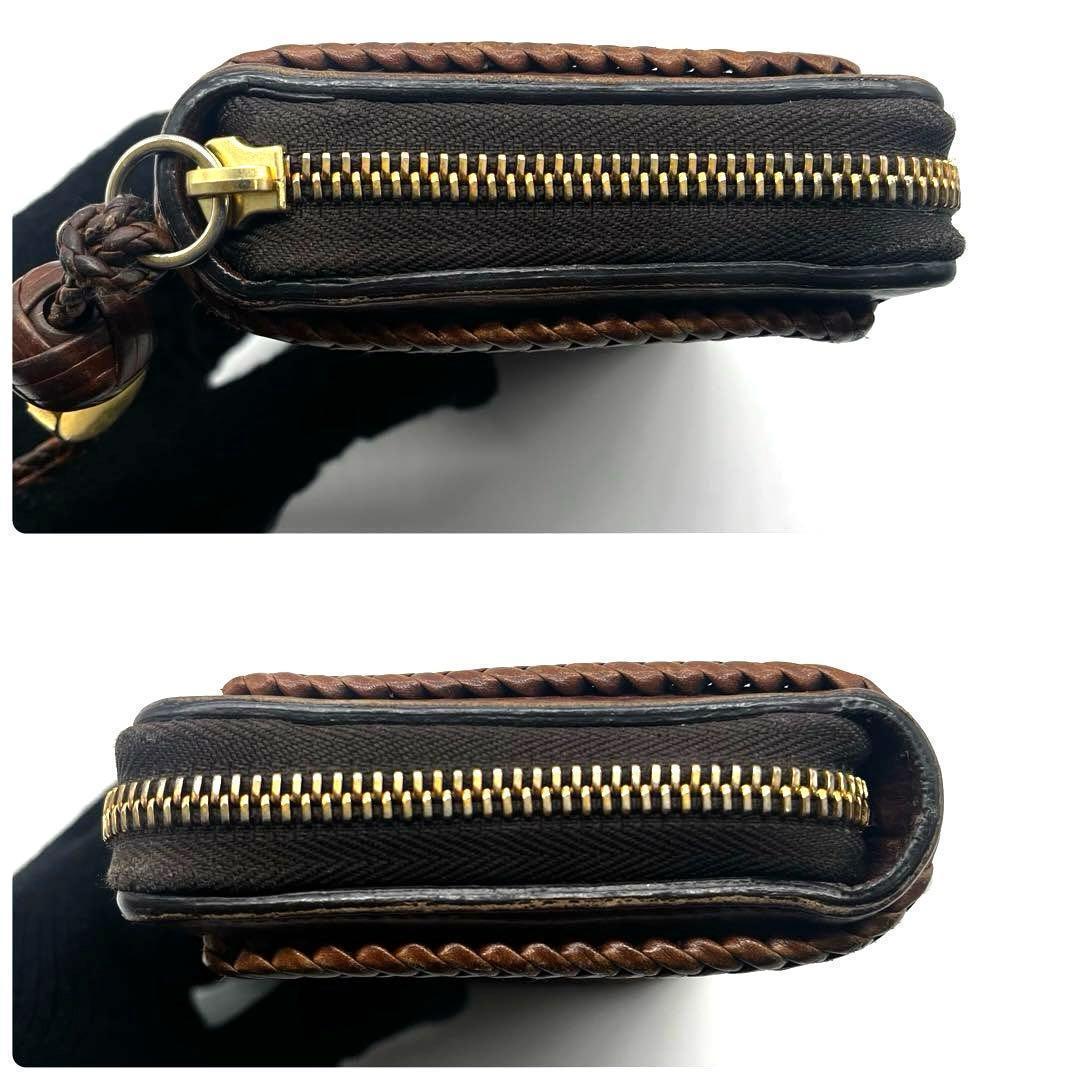 サ*タ様 美品✨グッチ 長財布 ラウンドファスナー ウーブンウェブ 編み込み レ