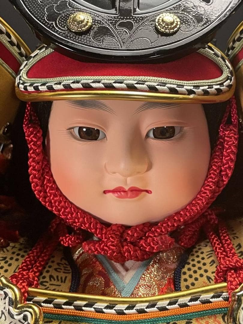 限定値下　まごころ堂　日本人形　兜　手作り　伝統工芸　猪の皮　5686