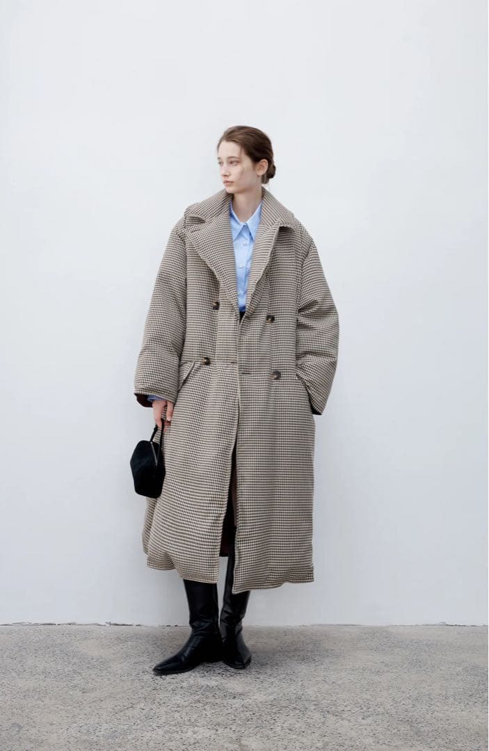 タイムセール【tageechita】クラシカルチェックダウンコート