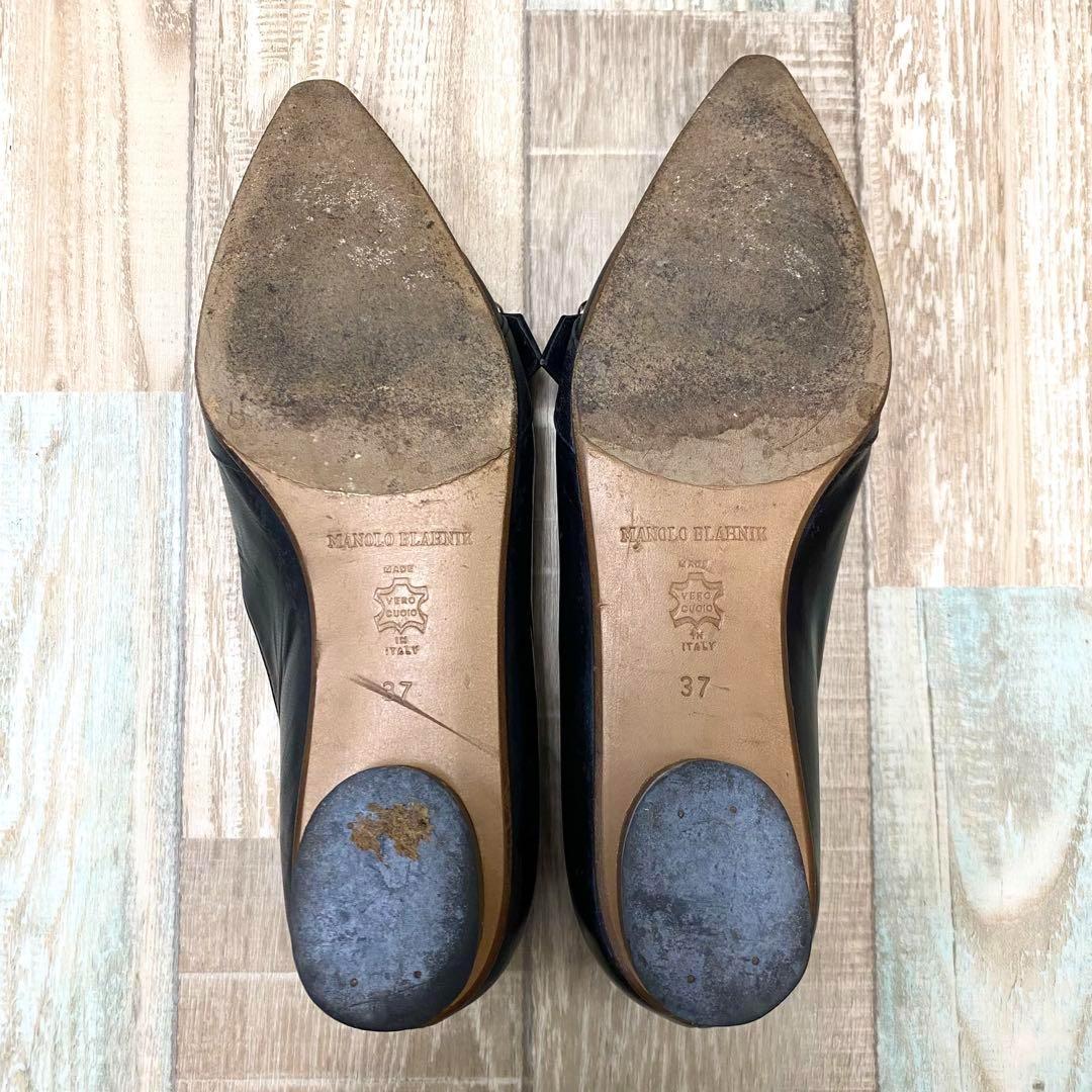 12-9 MANOLO BLAHNIK　マノロブラニク ロー パンプス 37