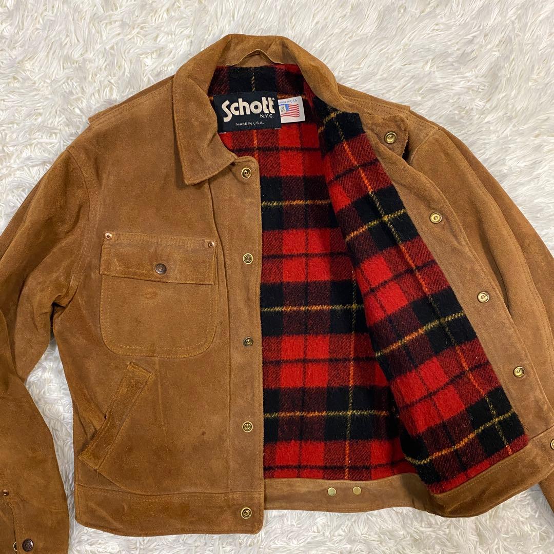 希少✨schott ショット　スエード　トラッカージャケット　USA製