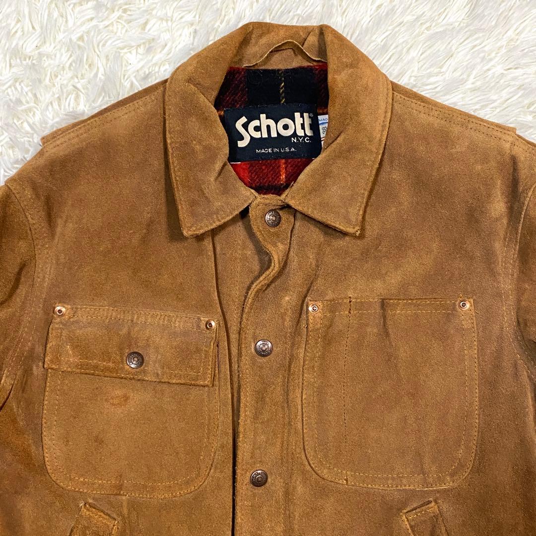 希少✨schott ショット　スエード　トラッカージャケット　USA製