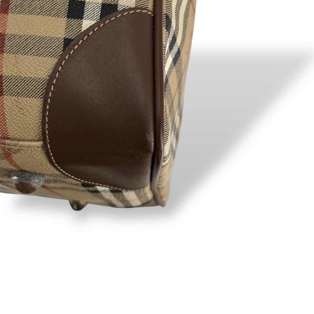 オールド　バーバリー　2way ボストンバッグ　ノバチェック　シャドーホースロゴ