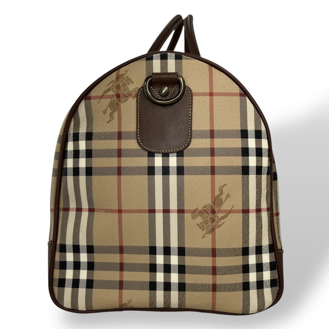 オールド　バーバリー　2way ボストンバッグ　ノバチェック　シャドーホースロゴ