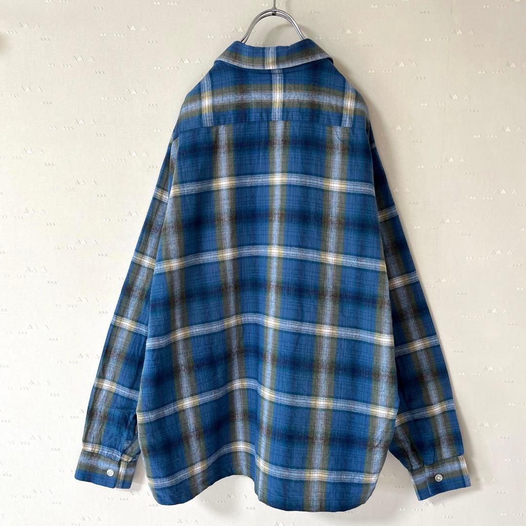 USA製 古着 60's メイシーズ オンブレ チェック オープンカラーシャツ