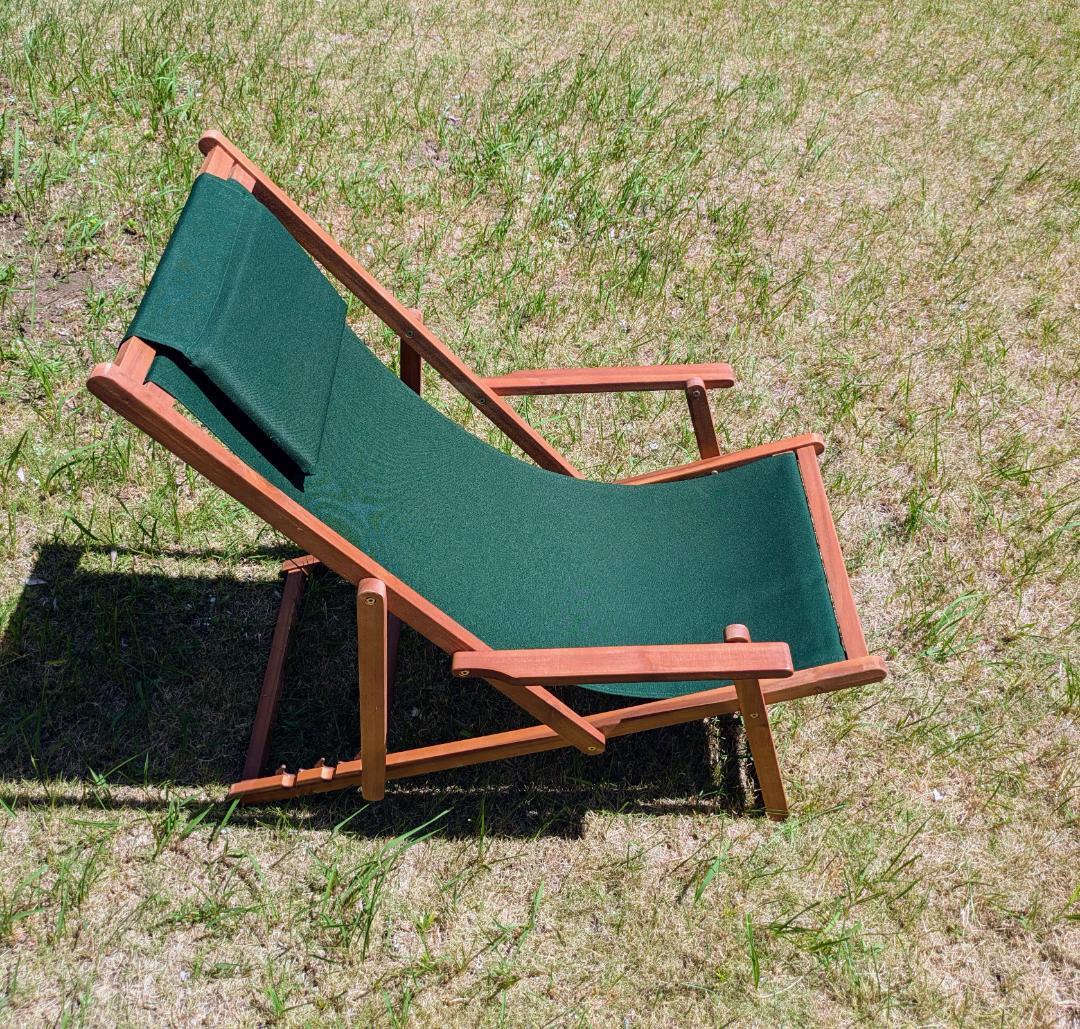 完成品ウッドデッキチェアアカシア木材3段階リクライニングシート折り畳チェア