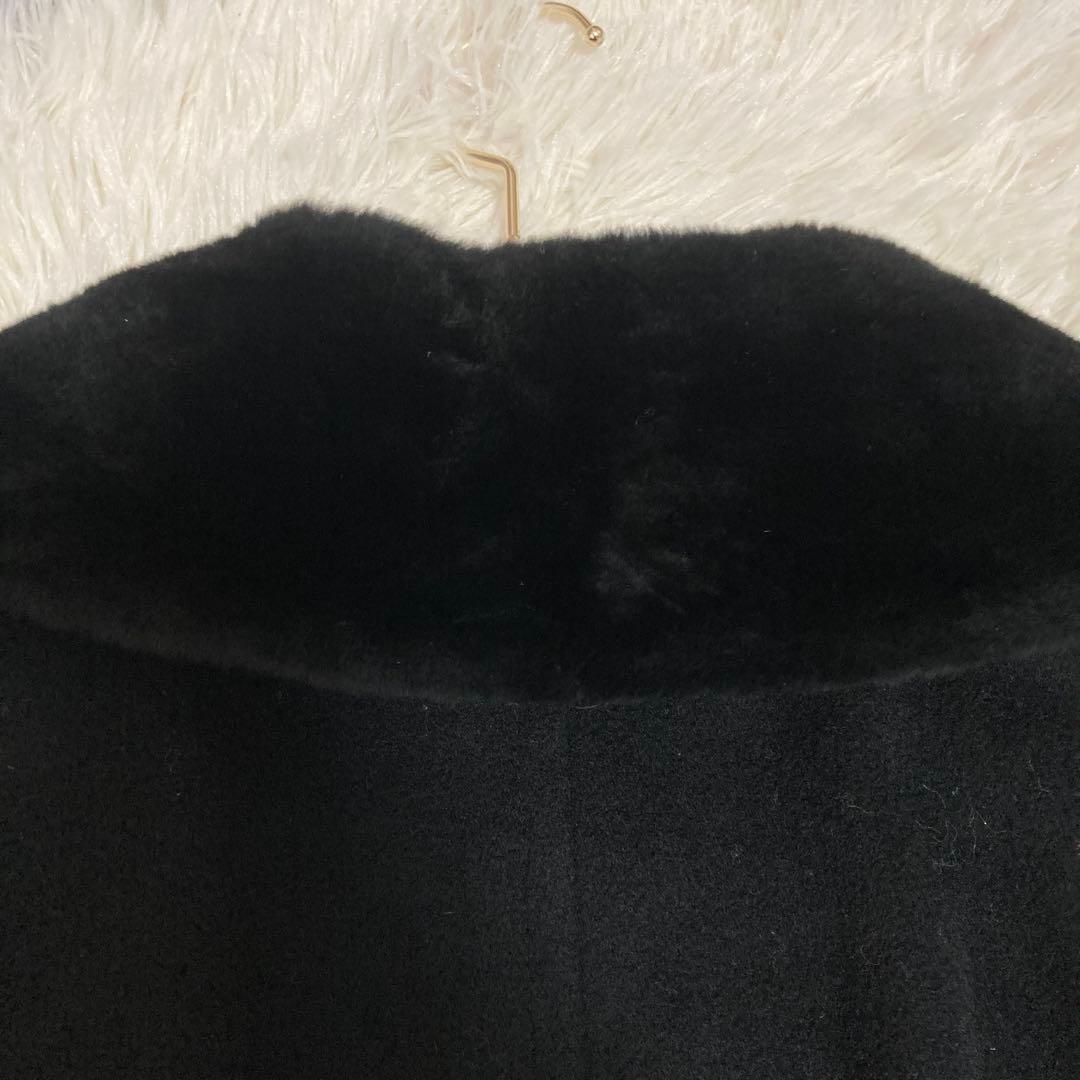 MaxMara ロングコート ブラック 40 ベルト キレイめ オフィス 上品