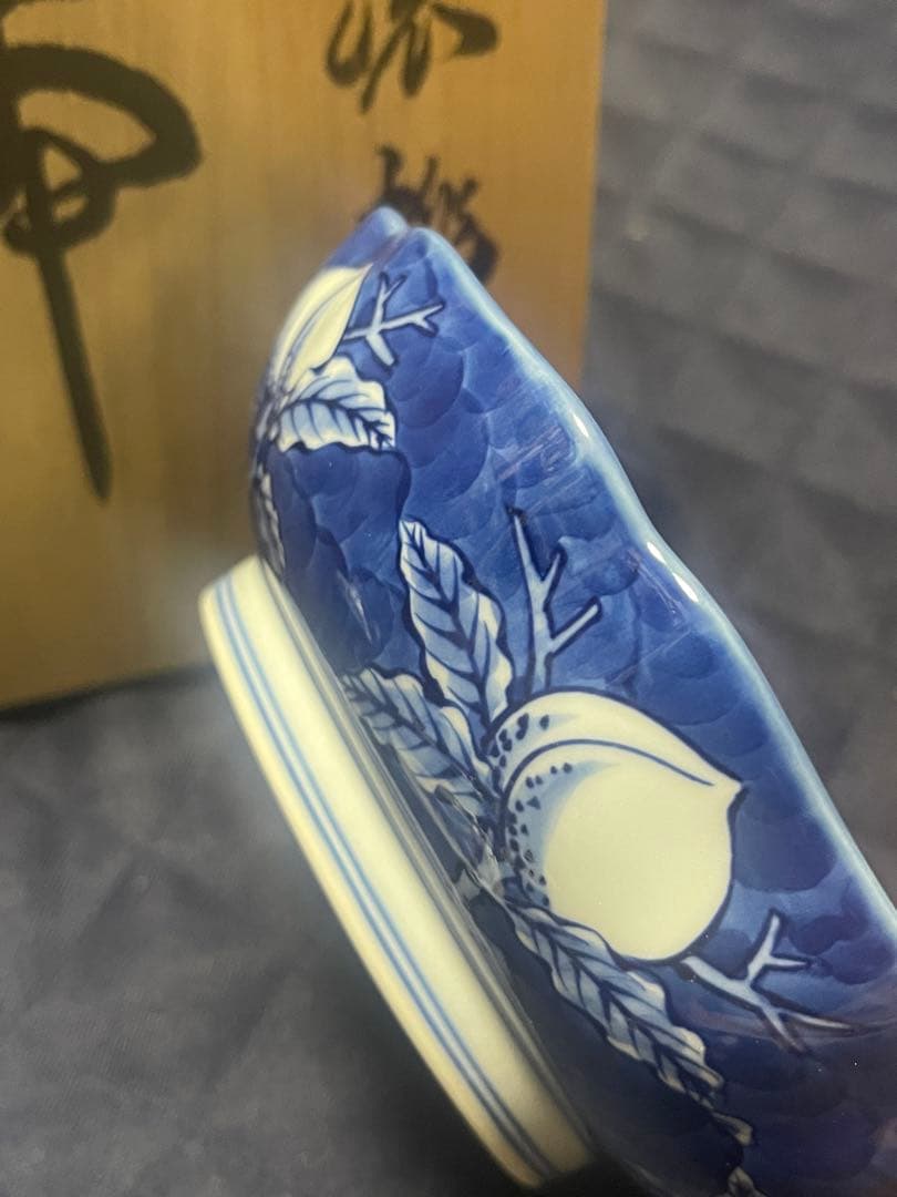 源右衛門窯　染濃桃絵　鉢　5枚セット未使用