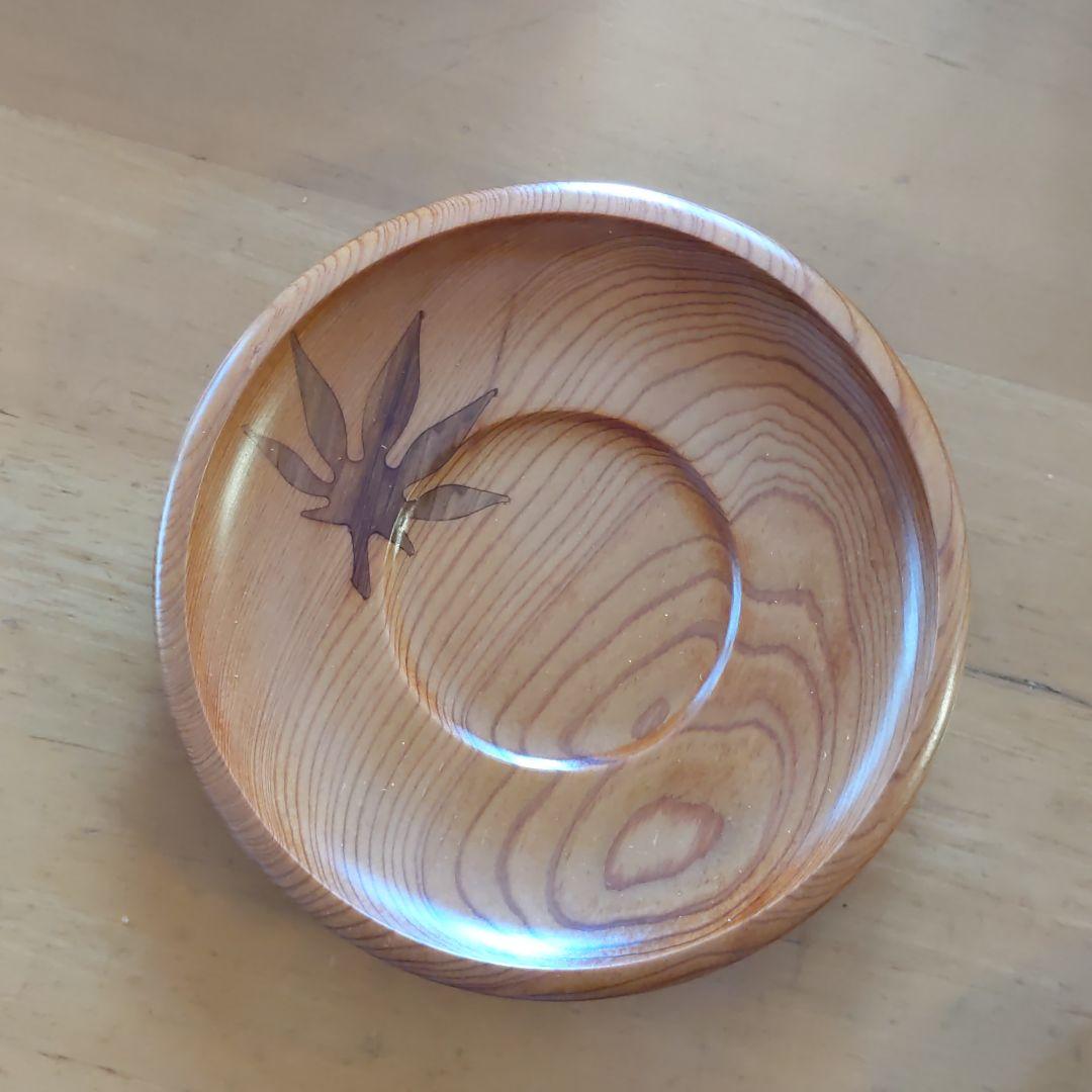 屋久杉　茶托　工芸　5枚組　桐箱入り