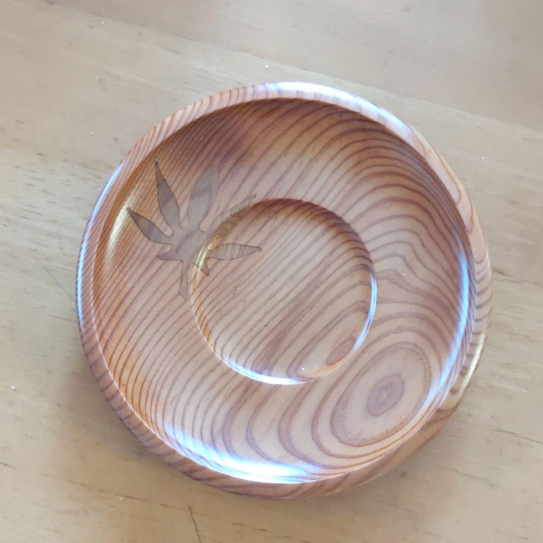 屋久杉　茶托　工芸　5枚組　桐箱入り