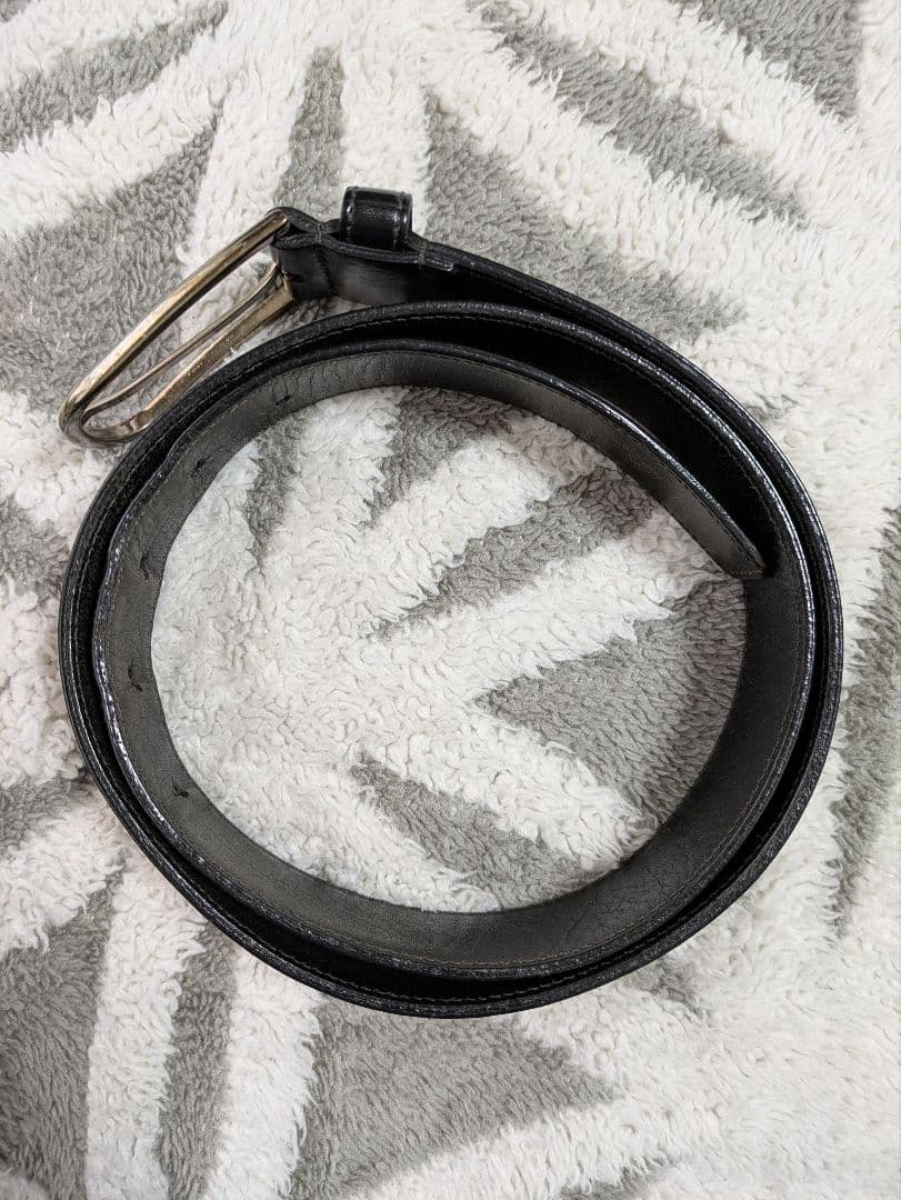 【PRADA】プラダ ブラック カーフレザーベルト 85