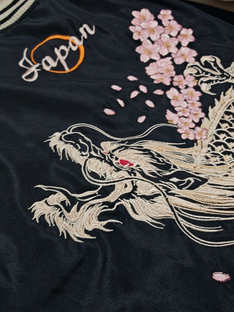 絡繰魂 美品 龍 日本限定 スカジャン vintage サテン unisex