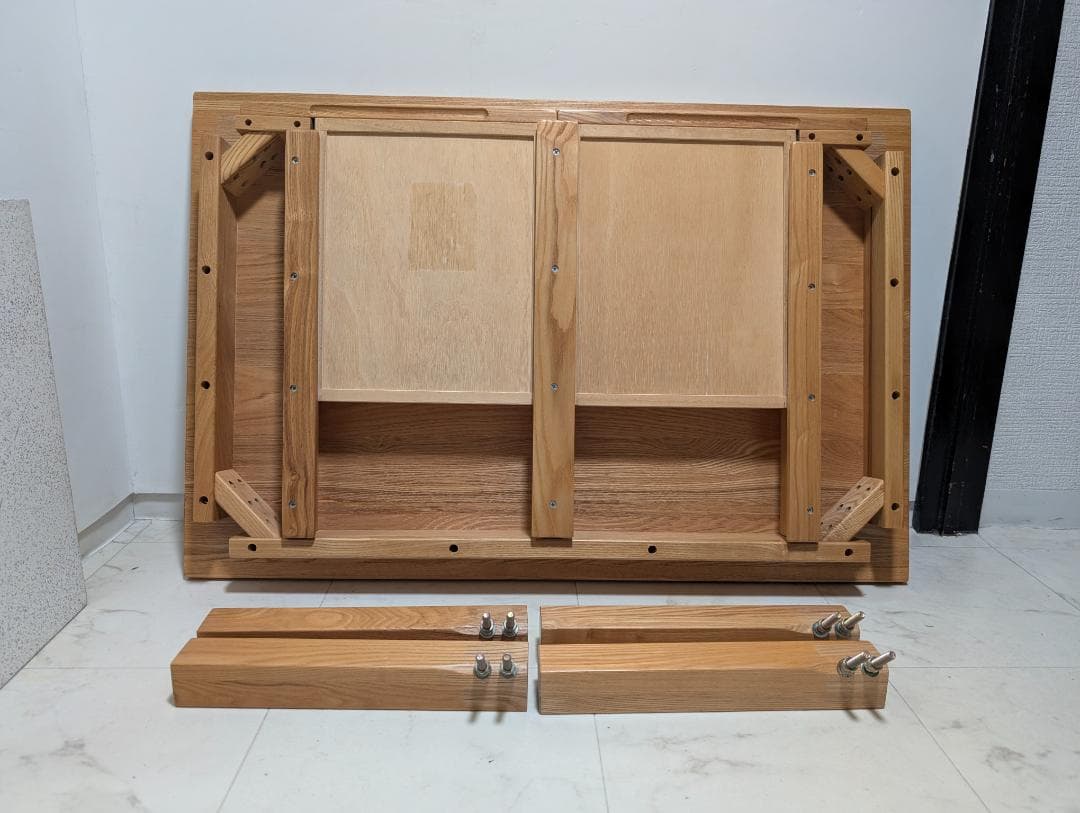 OLD 無印 タモ材 リビングテーブル 引出付き座卓 60×90cm 廃盤 美品