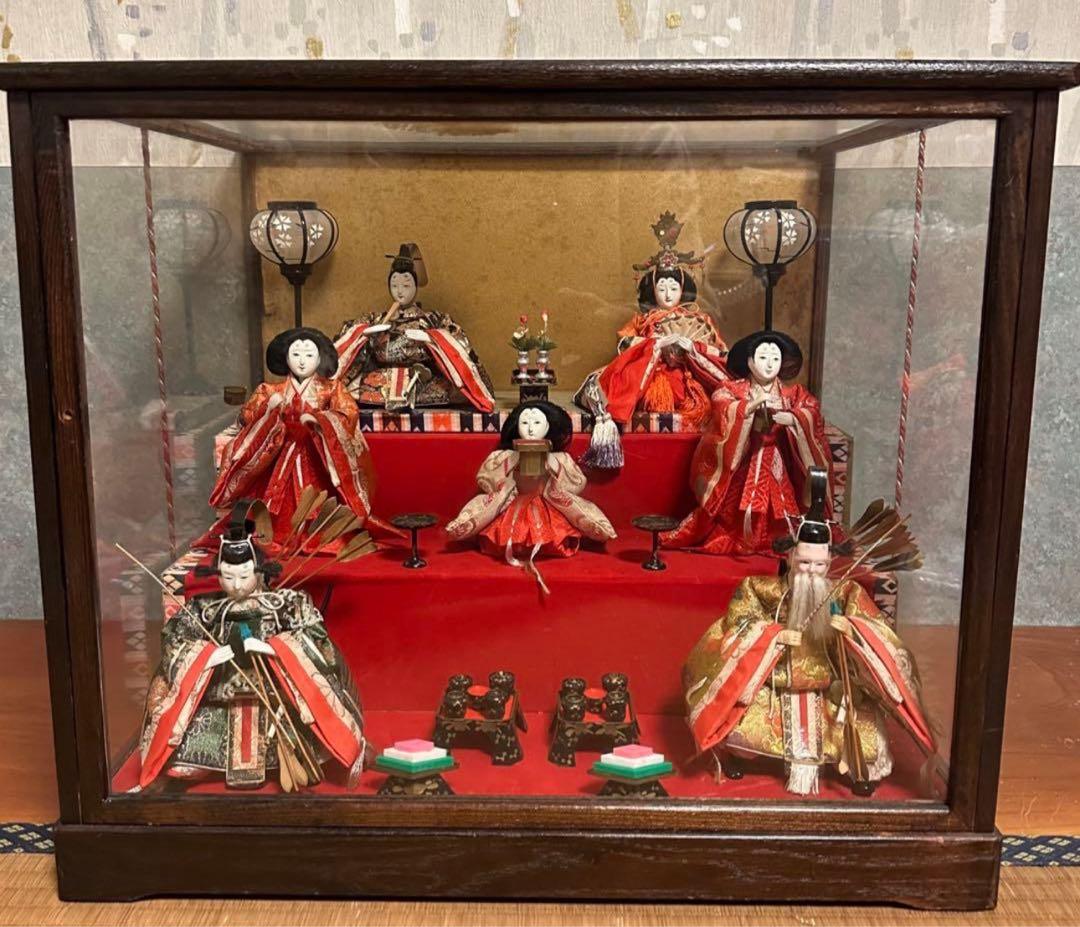 【希少】日本人形　お雛様　雛人形　ガラスケース入り
