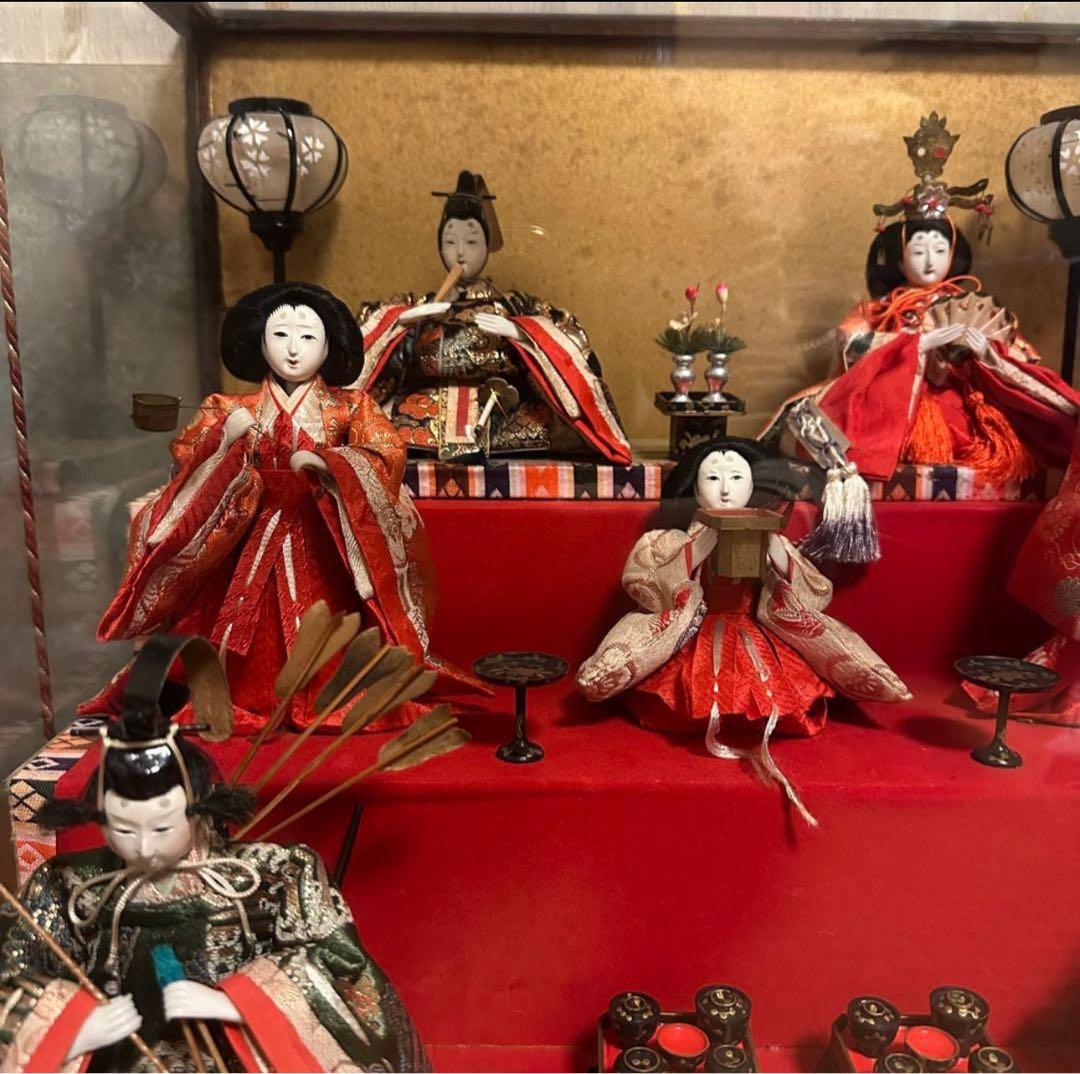 【希少】日本人形　お雛様　雛人形　ガラスケース入り