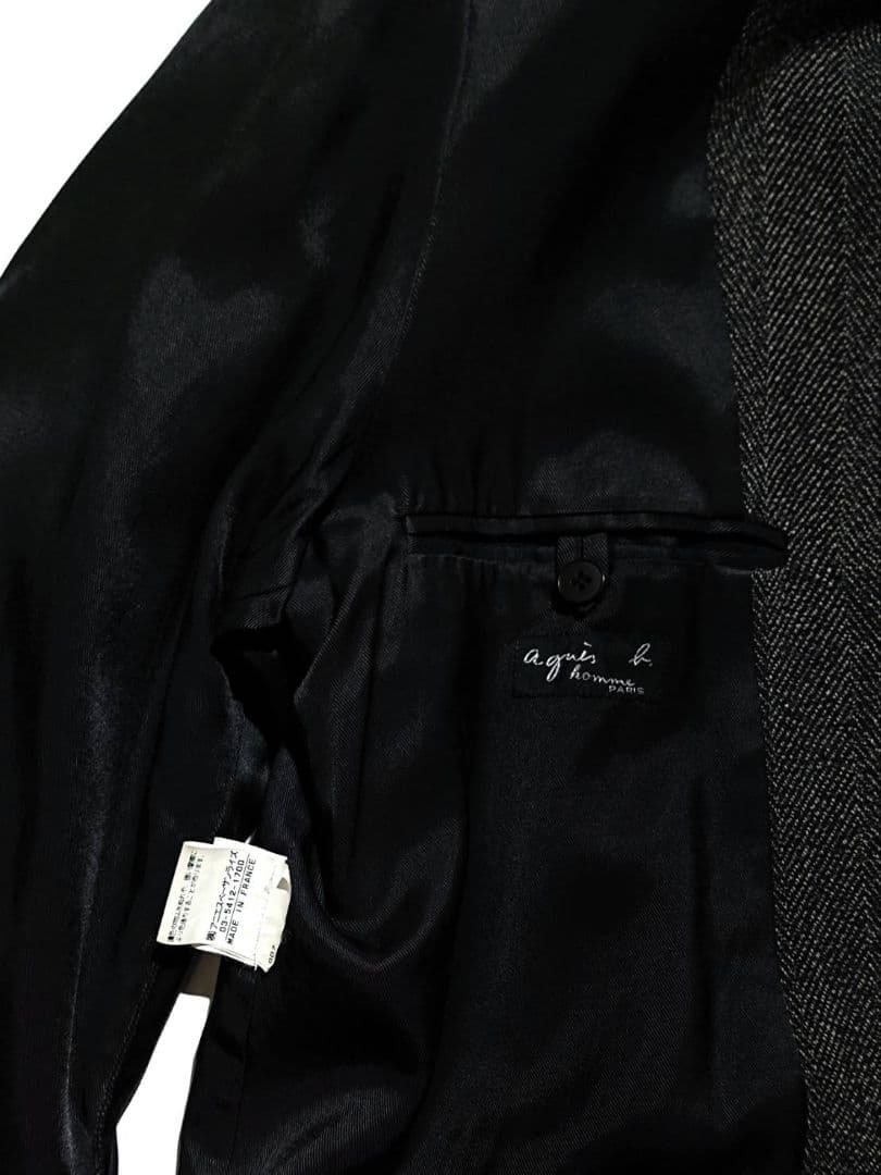 90s ビンテージ フランス製 アニエスべー ウール ミドル丈 コート 1