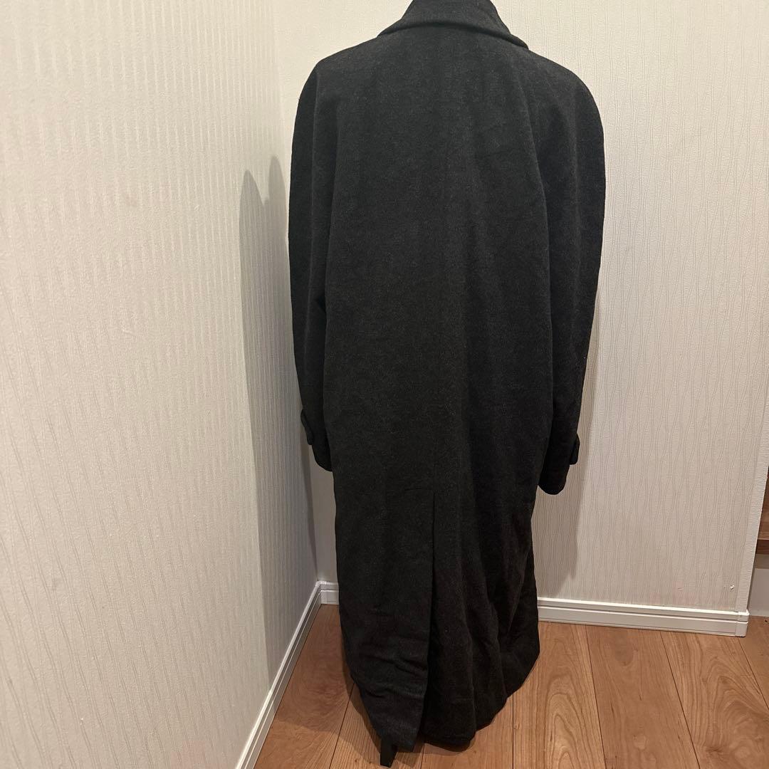 フェンディFENDIダークグレー ステンカラーコート ウール混合