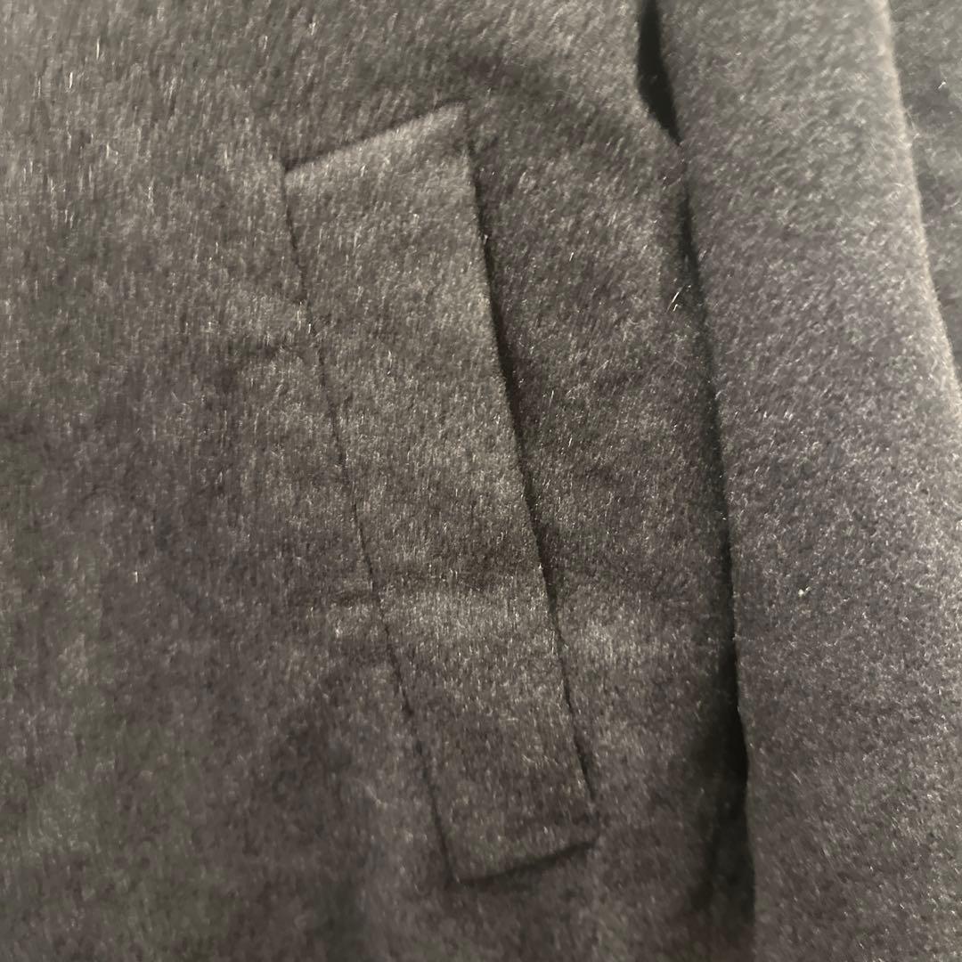 フェンディFENDIダークグレー ステンカラーコート ウール混合