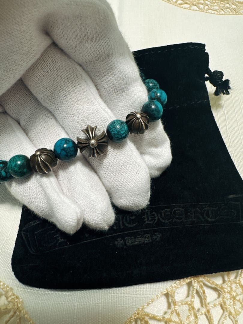 22時まで値下げ クロムハーツ ビーズブレスレット ターコイズ 8MM