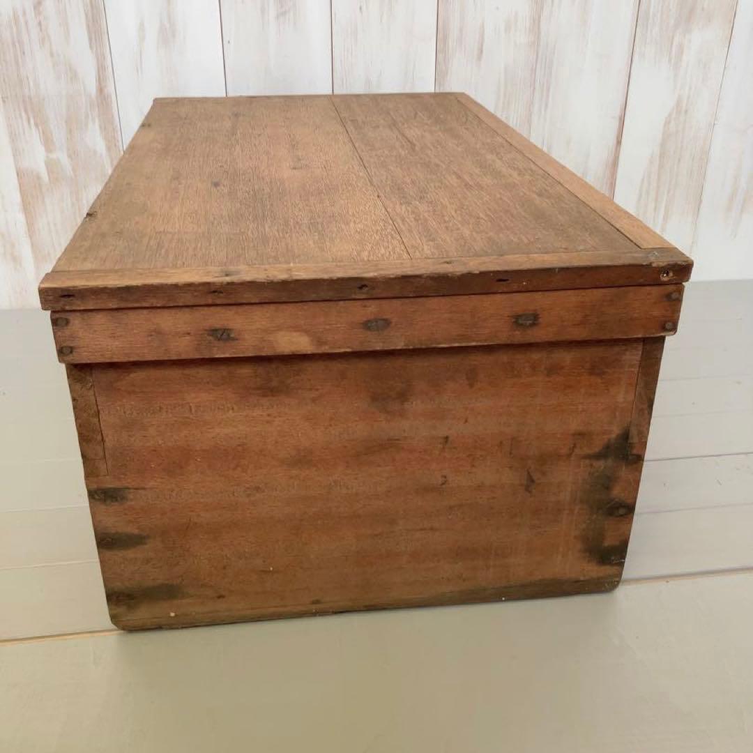 アンティーク　蓋付き　木箱　おもちゃ箱　ローテーブル