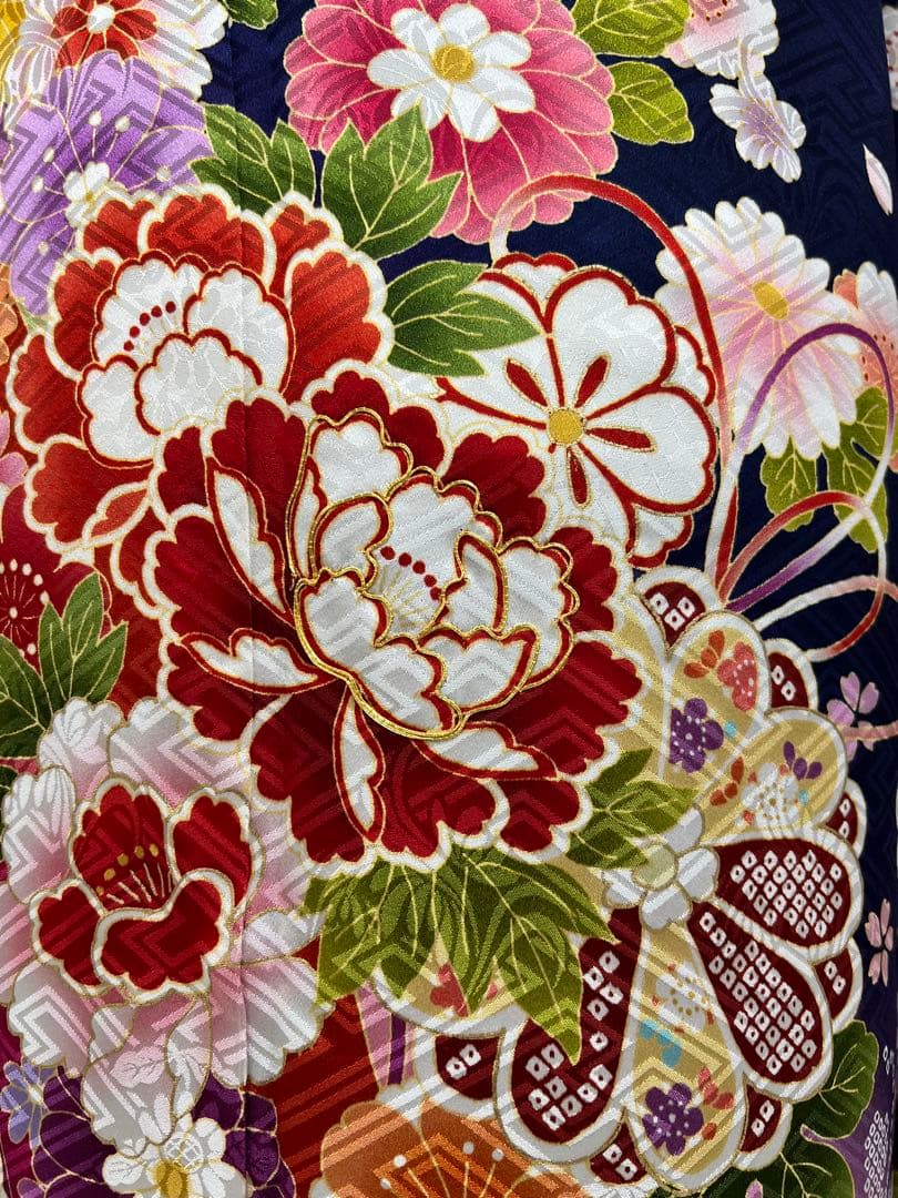 振り袖　フルセット　長襦袢付　豪華　美品　成人式　金彩加工　刺繍入り　609