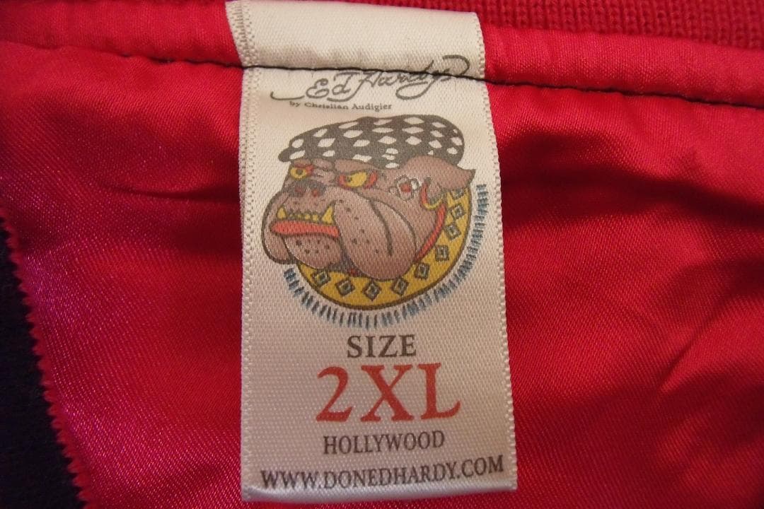 わ*さ様 【2XL】エドハーディーEd Hardy スカジャン 鷹蛇スカル剣 プ