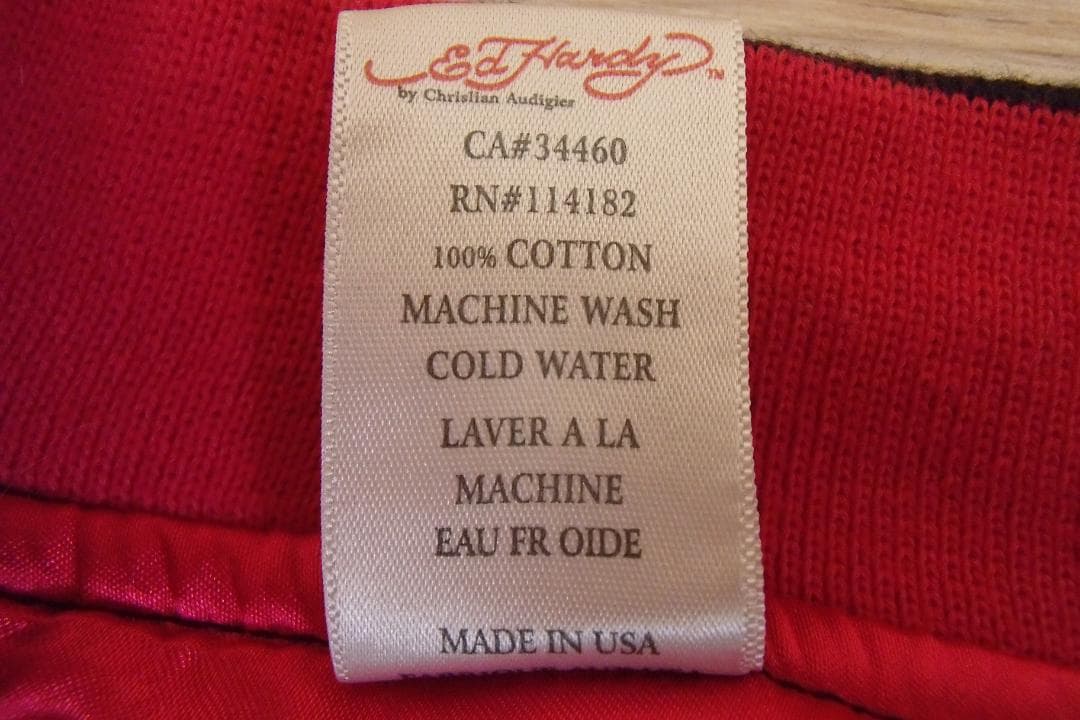 わ*さ様 【2XL】エドハーディーEd Hardy スカジャン 鷹蛇スカル剣 プ