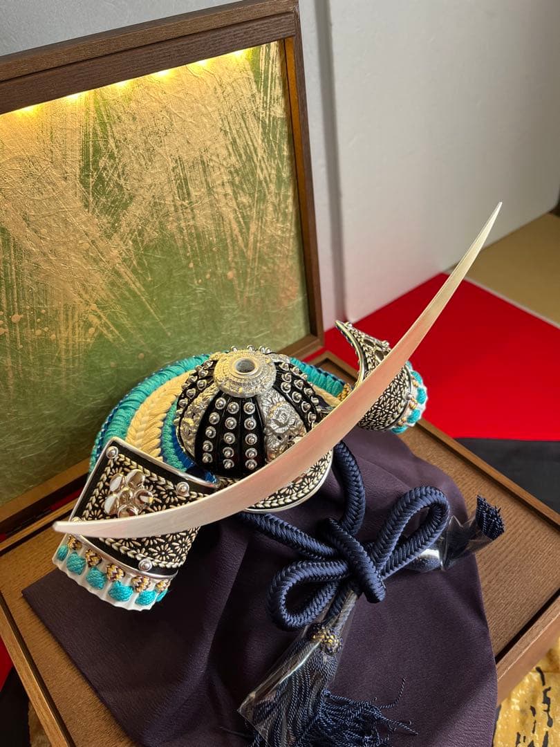 伊達政宗公　収納型飾り台LED屏風　政宗公ハンカチ付