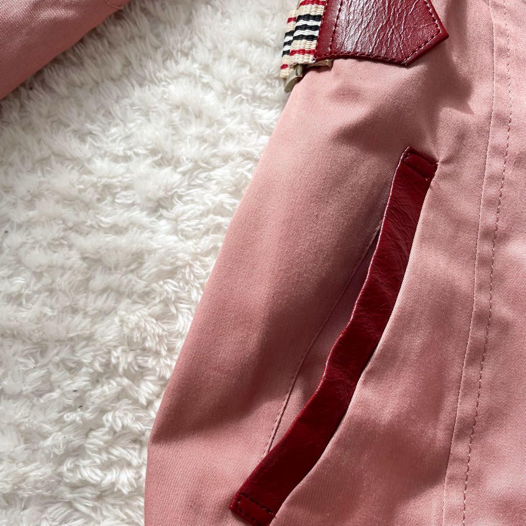 バーバリーブルーレーベル　ジップアップフーデッドジャケット　ノバチェック　ピンク