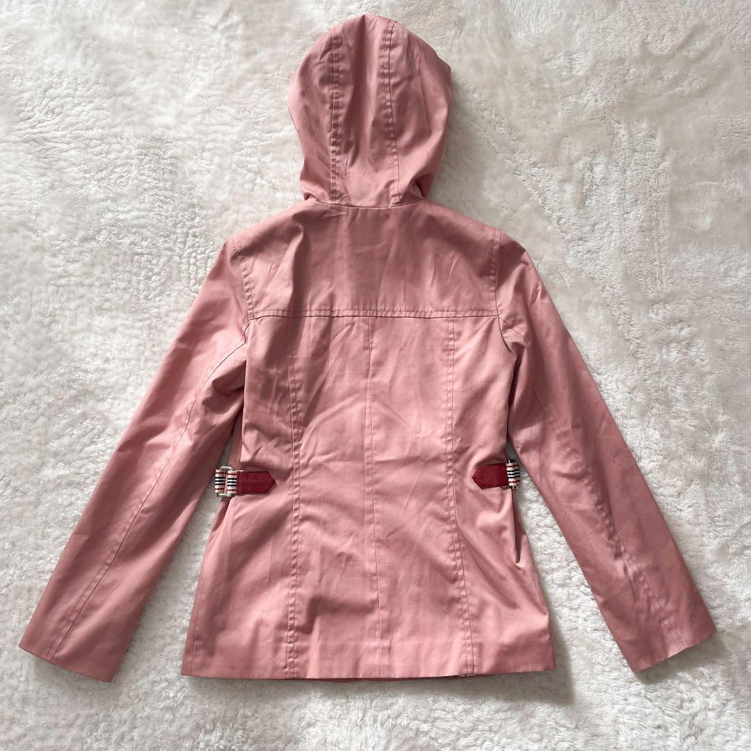 バーバリーブルーレーベル　ジップアップフーデッドジャケット　ノバチェック　ピンク