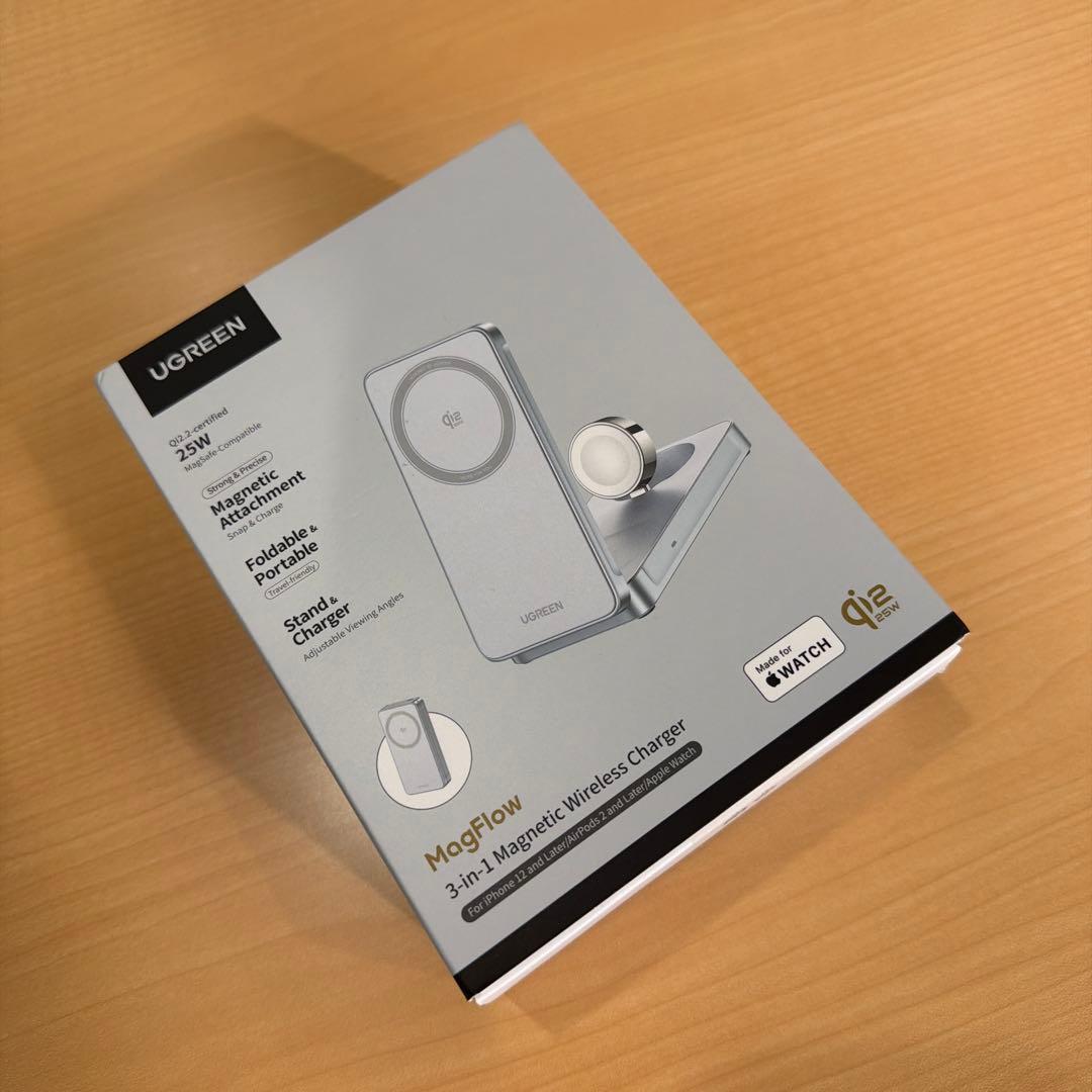 UGREEN 25W 3in1 ワイヤレス充電器Qi2対応 新品未開封
