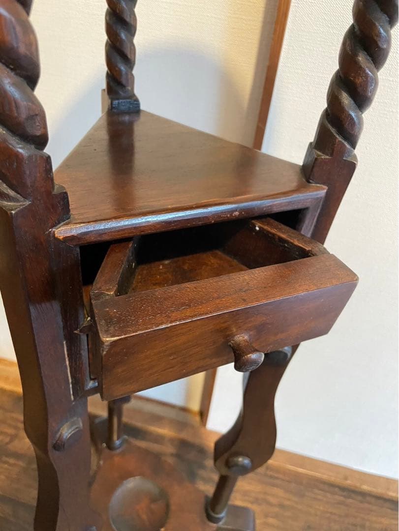 木製 アンティーク 花台 ウィッグスタンド アンティーク調 置き台 イギリス製