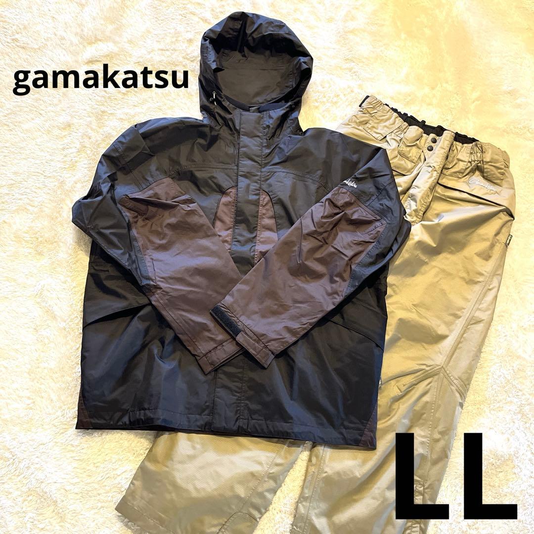がまかつ ウィンドアップレインスーツ ブラウン LL Gamakatsu
