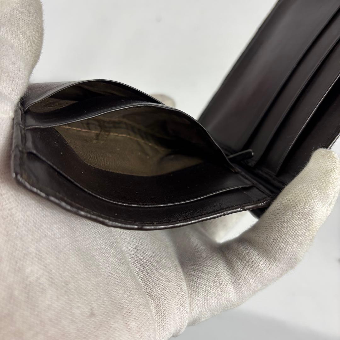 ボッテガヴェネタ　二つ折財布 マネークリップ カードケース　ダークブラウン