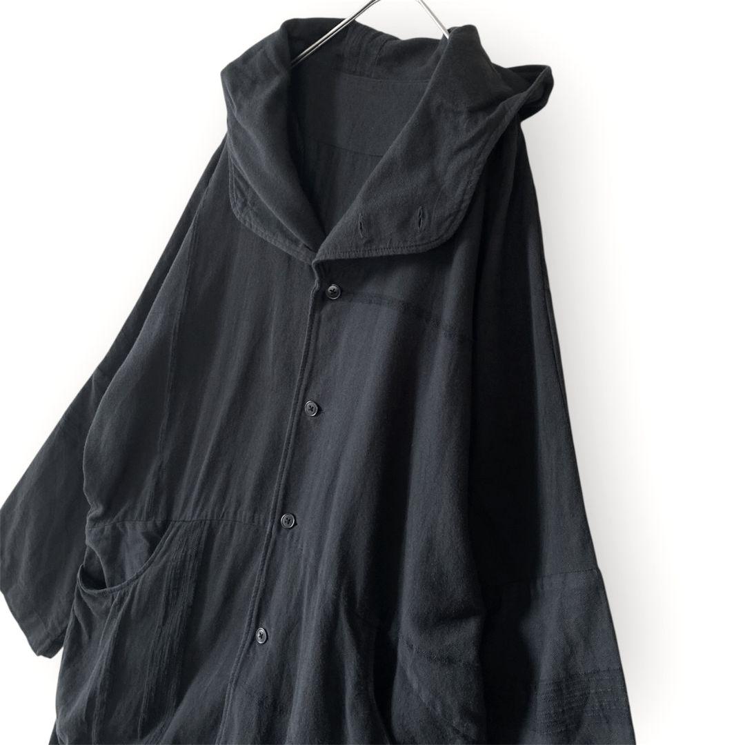 tamaki niime タマキニイメ 黒 フード付ジャケット アウター はおり