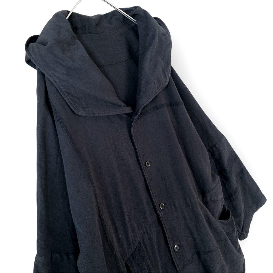 tamaki niime タマキニイメ 黒 フード付ジャケット アウター はおり