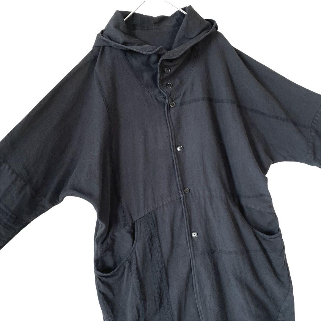 tamaki niime タマキニイメ 黒 フード付ジャケット アウター はおり